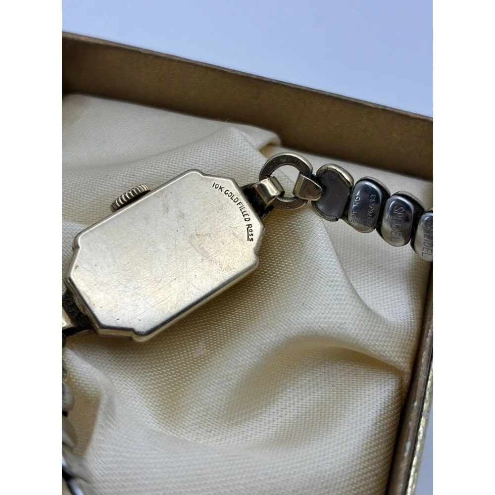 Vintage Elgin Deluxe 17 Jewel 10KT Gold filled Womens Wrist Watch 4 ADJ'S